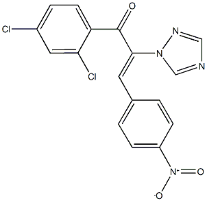 1-(2,4-dichlorophenyl)-3-{4-nitrophenyl}-2-(1H-1,2,4-triazol-1-yl)-2-propen-1-one Structure