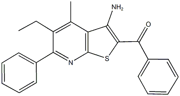 (3-amino-5-ethyl-4-methyl-6-phenylthieno[2,3-b]pyridin-2-yl)(phenyl)methanone 结构式