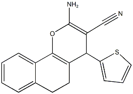 2-amino-4-(2-thienyl)-5,6-dihydro-4H-benzo[h]chromene-3-carbonitrile 化学構造式