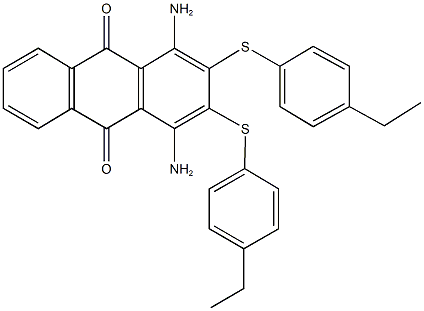 1,4-diamino-2,3-bis[(4-ethylphenyl)sulfanyl]anthra-9,10-quinone,152027-88-8,结构式