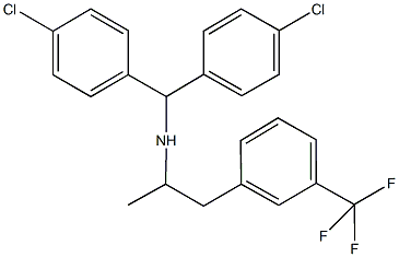 N-[bis(4-chlorophenyl)methyl]-N-{1-methyl-2-[3-(trifluoromethyl)phenyl]ethyl}amine Structure