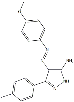 4-[(4-methoxyphenyl)diazenyl]-3-(4-methylphenyl)-1H-pyrazol-5-amine 结构式