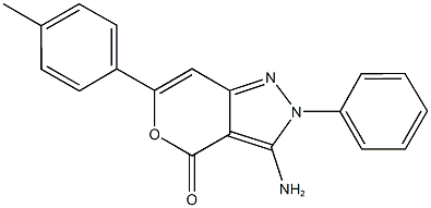 3-amino-6-(4-methylphenyl)-2-phenylpyrano[4,3-c]pyrazol-4(2H)-one Structure
