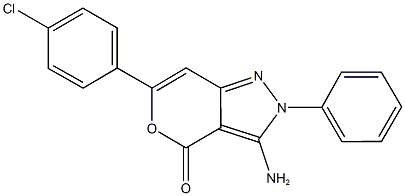 3-amino-6-(4-chlorophenyl)-2-phenylpyrano[4,3-c]pyrazol-4(2H)-one,153391-29-8,结构式