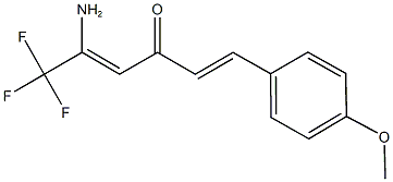 5-amino-6,6,6-trifluoro-1-(4-methoxyphenyl)-1,4-hexadien-3-one 化学構造式