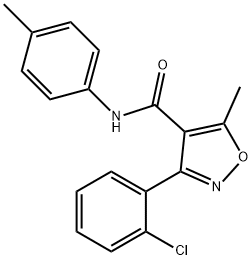 3-(2-chlorophenyl)-5-methyl-N-(4-methylphenyl)-4-isoxazolecarboxamide 结构式