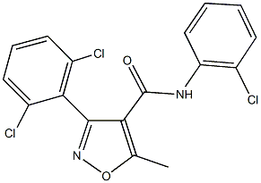N-(2-chlorophenyl)-3-(2,6-dichlorophenyl)-5-methyl-4-isoxazolecarboxamide Structure