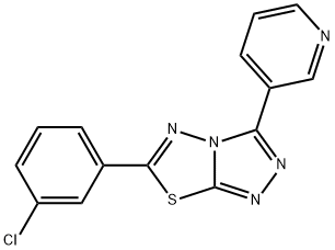 6-(3-chlorophenyl)-3-(3-pyridinyl)[1,2,4]triazolo[3,4-b][1,3,4]thiadiazole,154149-71-0,结构式