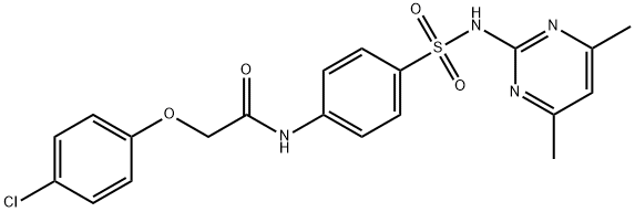 2-(4-chlorophenoxy)-N-(4-{[(4,6-dimethyl-2-pyrimidinyl)amino]sulfonyl}phenyl)acetamide 结构式