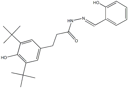 3-(3,5-ditert-butyl-4-hydroxyphenyl)-N'-(2-hydroxybenzylidene)propanohydrazide 化学構造式
