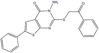 3-amino-2-[(2-oxo-2-phenylethyl)sulfanyl]-6-phenylthieno[2,3-d]pyrimidin-4(3H)-one,155054-33-4,结构式