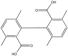 3,3',6,6'-tetramethyl[1,1'-biphenyl]-2,2'-dicarboxylic acid Struktur