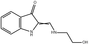 2-{[(2-hydroxyethyl)amino]methylene}-1,2-dihydro-3H-indol-3-one Struktur