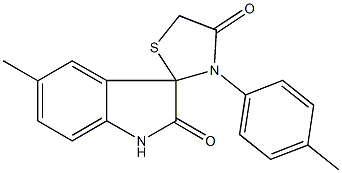 1',3'-dihydro-3-(4-methylphenyl)-5'-methyl-spiro[1,3-thiazolidine-2,3'-(2'H)-indole]-2',4-dione Struktur