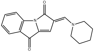 2-(1-piperidinylmethylene)-3H-pyrrolo[1,2-a]indole-3,9(2H)-dione 化学構造式