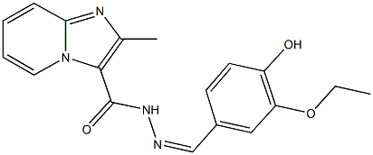 N'-(3-ethoxy-4-hydroxybenzylidene)-2-methylimidazo[1,2-a]pyridine-3-carbohydrazide Structure