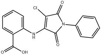 2-[(4-chloro-2,5-dioxo-1-phenyl-2,5-dihydro-1H-pyrrol-3-yl)amino]benzoic acid Struktur