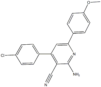 2-amino-4-(4-chlorophenyl)-6-(4-methoxyphenyl)nicotinonitrile Structure