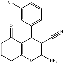 2-amino-4-(3-chlorophenyl)-5-oxo-5,6,7,8-tetrahydro-4H-chromene-3-carbonitrile,156176-91-9,结构式