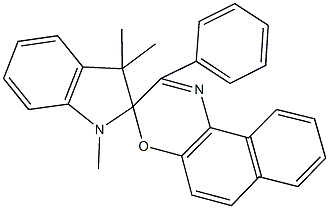 2-phenyl-1,3,3-trimethylspiro(indoline-2,3'-[3'H]-naphtho[2,1-b][1,4]oxazine) 结构式