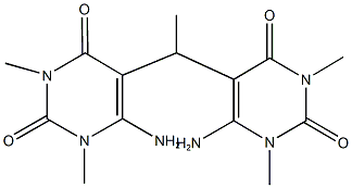 6-amino-5-[1-(6-amino-1,3-dimethyl-2,4-dioxo-1,2,3,4-tetrahydro-5-pyrimidinyl)ethyl]-1,3-dimethyl-2,4(1H,3H)-pyrimidinedione 化学構造式