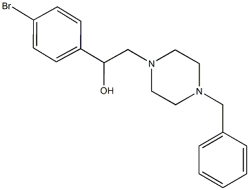 2-(4-benzyl-1-piperazinyl)-1-(4-bromophenyl)ethanol Struktur