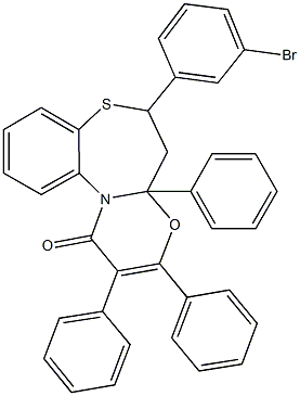 6-(3-bromophenyl)-2,3,4a-triphenyl-5,6-dihydro-1H,4aH-[1,3]oxazino[2,3-d][1,5]benzothiazepin-1-one|