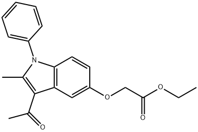 ethyl [(3-acetyl-2-methyl-1-phenyl-1H-indol-5-yl)oxy]acetate Struktur