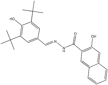 N'-(3,5-ditert-butyl-4-hydroxybenzylidene)-3-hydroxy-2-naphthohydrazide 化学構造式