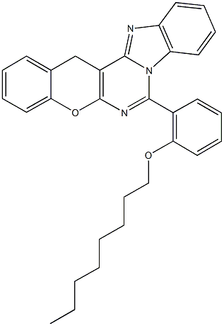 2-(14H-chromeno[2',3':4,5]pyrimido[1,6-a]benzimidazol-7-yl)phenyl octyl ether Structure