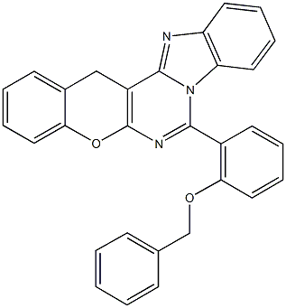 7-[2-(benzyloxy)phenyl]-14H-chromeno[2',3':4,5]pyrimido[1,6-a]benzimidazole,157557-14-7,结构式