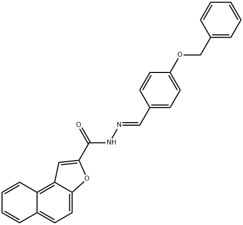 N'-[4-(benzyloxy)benzylidene]naphtho[2,1-b]furan-2-carbohydrazide 化学構造式