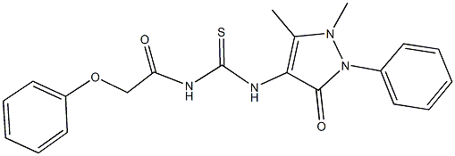 N-(1,5-dimethyl-3-oxo-2-phenyl-2,3-dihydro-1H-pyrazol-4-yl)-N'-(phenoxyacetyl)thiourea Struktur