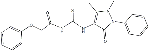 N-(1,5-dimethyl-3-oxo-2-phenyl-2,3-dihydro-1H-pyrazol-4-yl)-N'-(phenoxyacetyl)thiourea 化学構造式