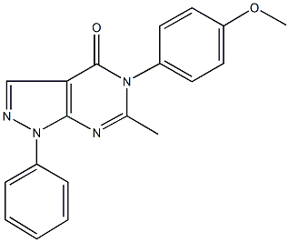 5-(4-methoxyphenyl)-6-methyl-1-phenyl-1,5-dihydro-4H-pyrazolo[3,4-d]pyrimidin-4-one 结构式