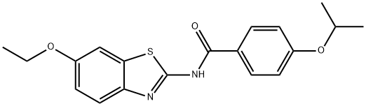 N-(6-ethoxy-1,3-benzothiazol-2-yl)-4-isopropoxybenzamide 化学構造式