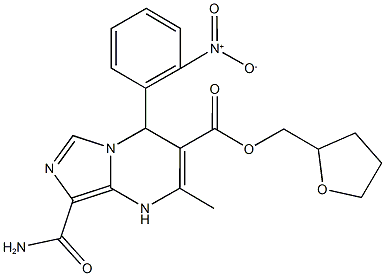 tetrahydro-2-furanylmethyl 8-(aminocarbonyl)-4-{2-nitrophenyl}-2-methyl-1,4-dihydroimidazo[1,5-a]pyrimidine-3-carboxylate Structure