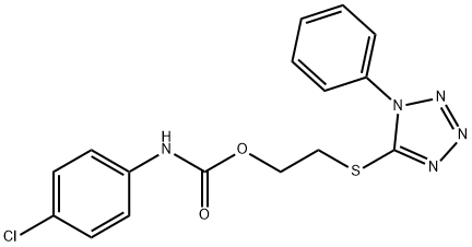 2-[(1-phenyl-1H-tetraazol-5-yl)thio]ethyl4-chlorophenylcarbamate Struktur