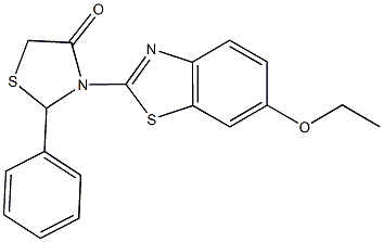 3-(6-ethoxy-1,3-benzothiazol-2-yl)-2-phenyl-1,3-thiazolidin-4-one Structure
