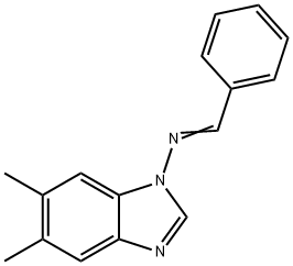 N-benzylidene-N-(5,6-dimethyl-1H-benzimidazol-1-yl)amine Struktur