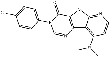 3-(4-chlorophenyl)-9-(dimethylamino)pyrido[3',2':4,5]thieno[3,2-d]pyrimidin-4(3H)-one 化学構造式