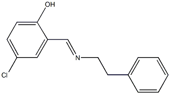 4-chloro-2-{[(2-phenylethyl)imino]methyl}phenol 结构式