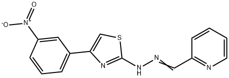 2-pyridinecarbaldehyde (4-{3-nitrophenyl}-1,3-thiazol-2-yl)hydrazone 结构式