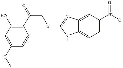 160884-31-1 1-(2-hydroxy-4-methoxyphenyl)-2-({5-nitro-1H-benzimidazol-2-yl}sulfanyl)ethanone