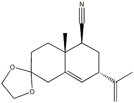 5-cyano-7-isopropenyl-4a-methyl-1,2,3,4,4a,5,6,7-octahydronaphthalene-2-spiro-2'-[1,3]-dioxolane|