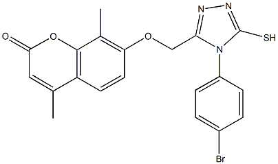 7-{[4-(4-bromophenyl)-5-sulfanyl-4H-1,2,4-triazol-3-yl]methoxy}-4,8-dimethyl-2H-chromen-2-one,160922-48-5,结构式