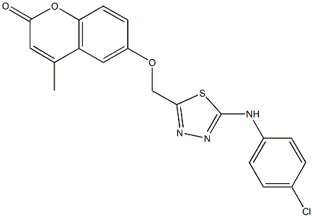 6-{[5-(4-chloroanilino)-1,3,4-thiadiazol-2-yl]methoxy}-4-methyl-2H-chromen-2-one 结构式