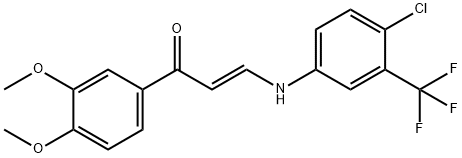 3-[4-chloro-3-(trifluoromethyl)anilino]-1-(3,4-dimethoxyphenyl)-2-propen-1-one 结构式