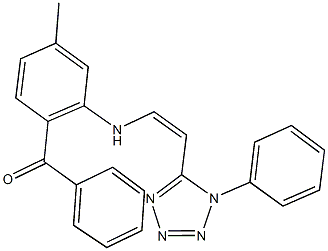 (4-methyl-2-{[2-(1-phenyl-1H-tetraazol-5-yl)vinyl]amino}phenyl)(phenyl)methanone Structure