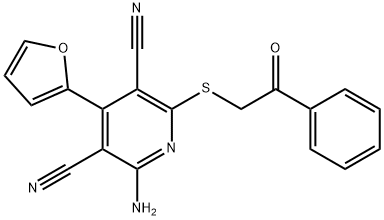 2-amino-4-(2-furyl)-6-[(2-oxo-2-phenylethyl)sulfanyl]pyridine-3,5-dicarbonitrile|